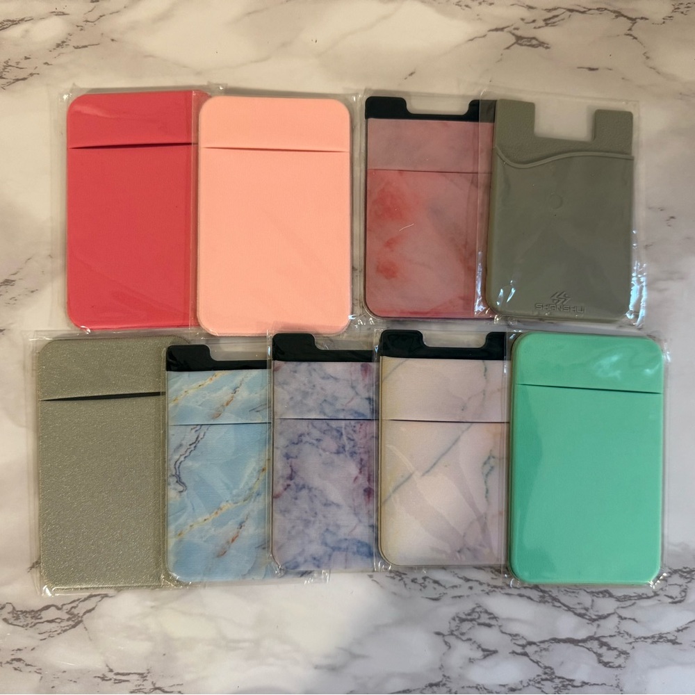 9 Assorted Color Phone Card Holders